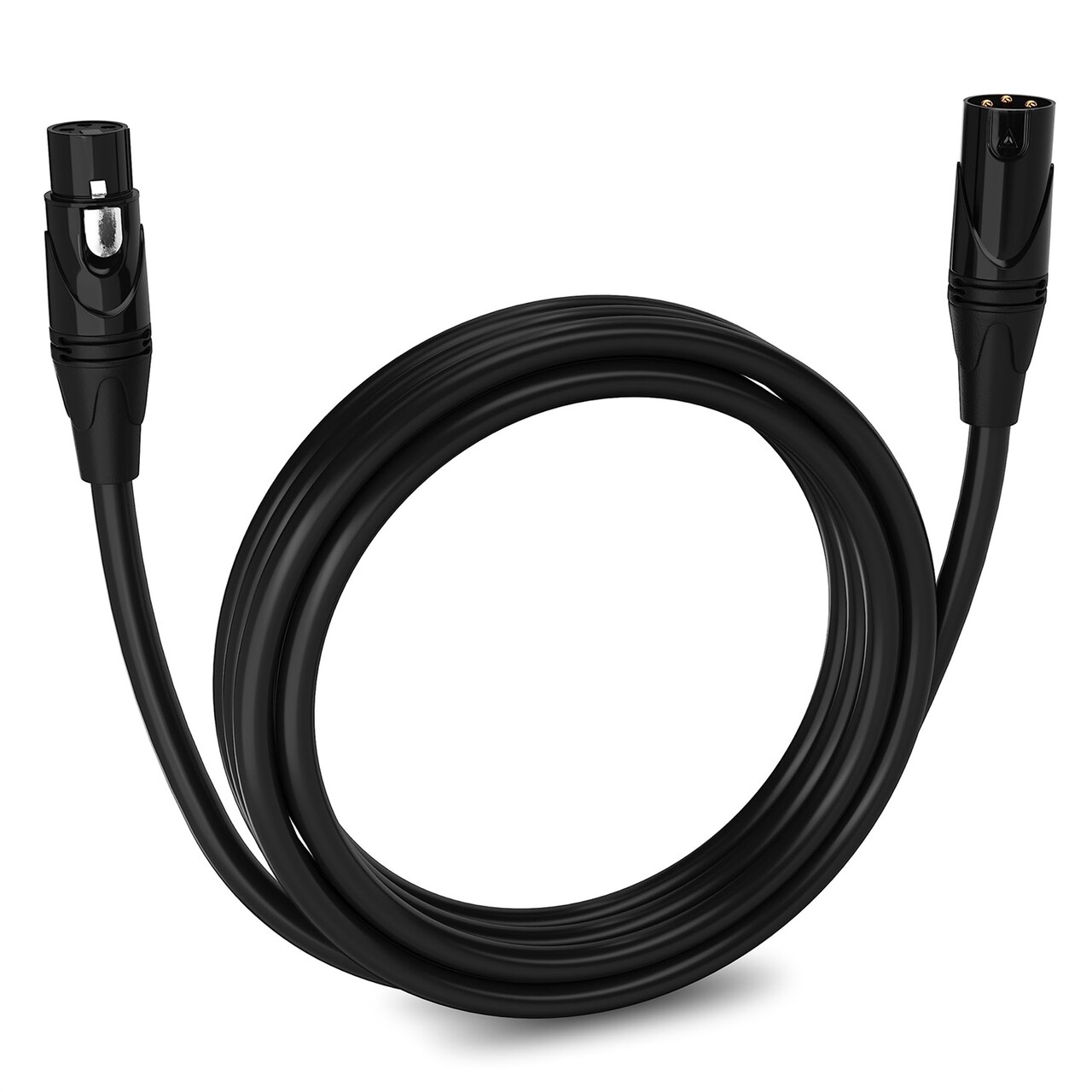 LyxPro Quad Series XLR Cable, Male to Female 4-Conductor Balanced Microphone Cable, Black